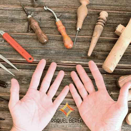 Herramientas de trabajo de cuero, herramientas de mano de cuero