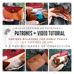RB PATRONES - Cartera Billetera con doble fuelle 3 en 1